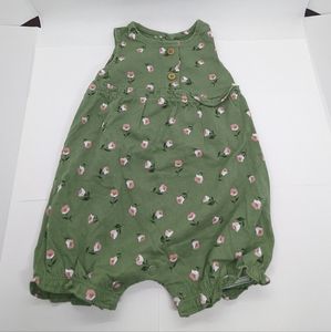 Green with pink floral Carter's jumpsuit for 3 month baby